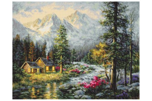 (image for) Gold Collection Camper's Cabin (18 count Aida)